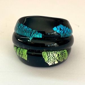 Dichroic glass size 8 vintage jewelry ring